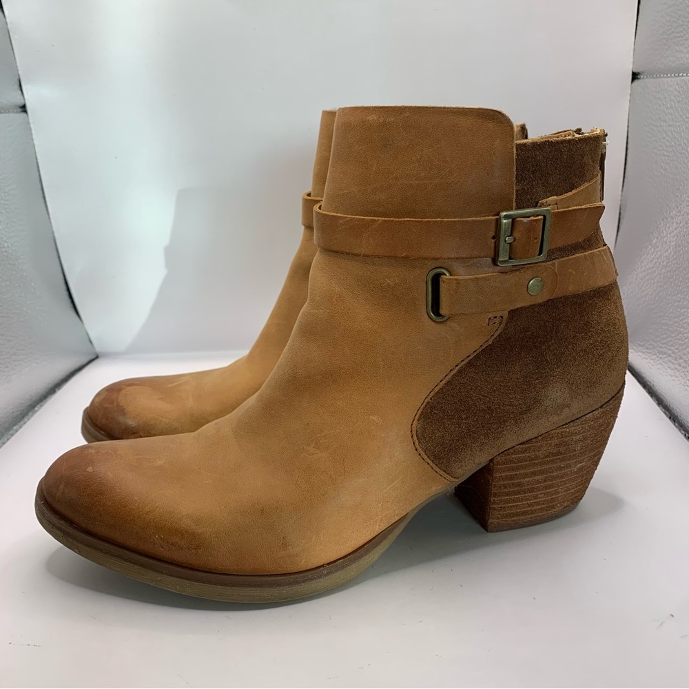 Kork-Ease Korks Rohit Buckle Strap Ankle Boots SZ 8M Brown Leather Cowgirl